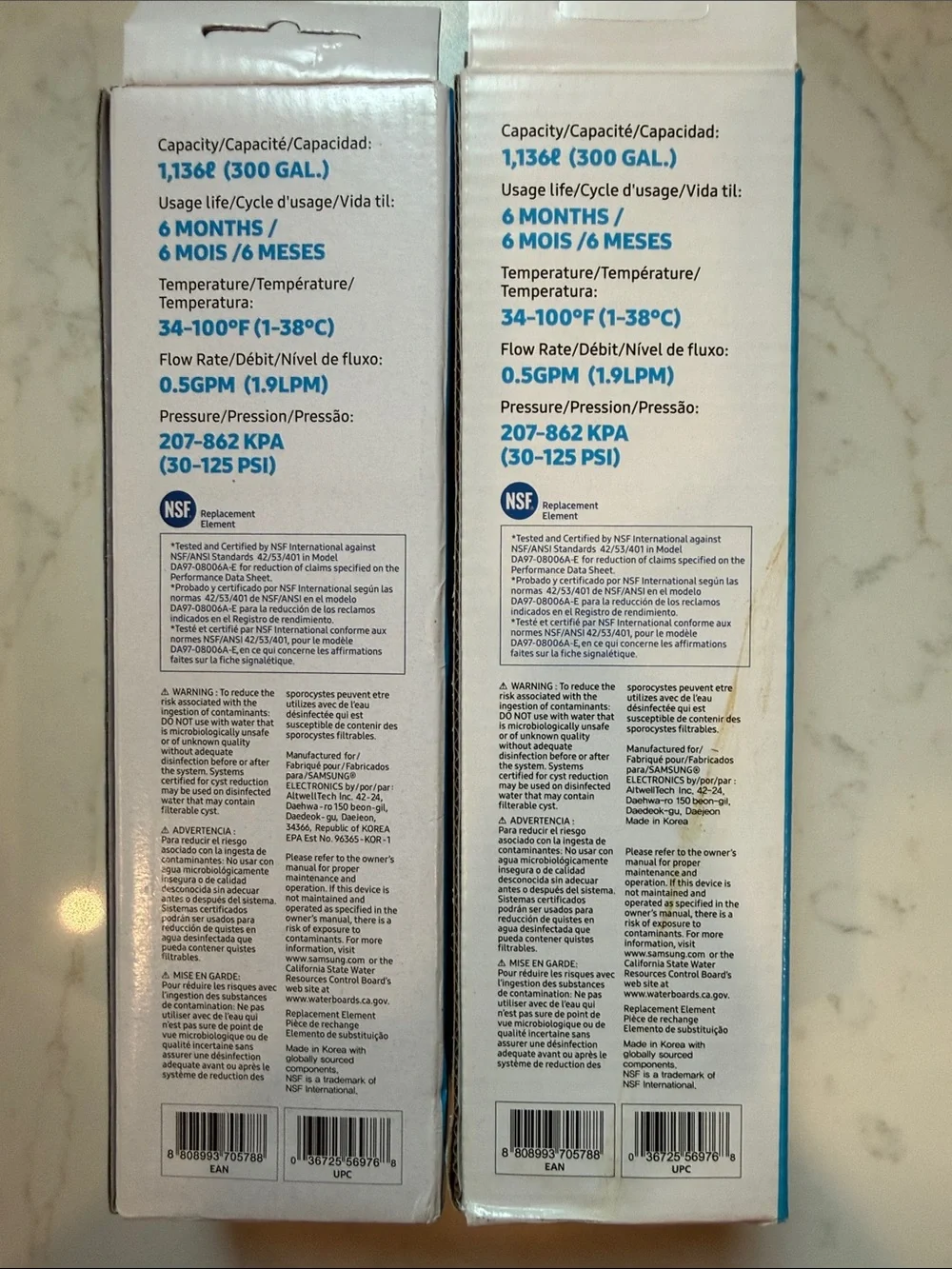Samsung Fridge Water Filter Premium DA29-00020B Model HAF-CIN EXP 2PK